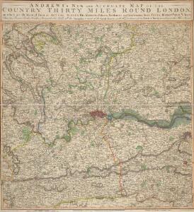 ANDREWS'S NEW AND ACCURATE MAP OF THE COUNTRY THIRTY MILES ROUND LONDON