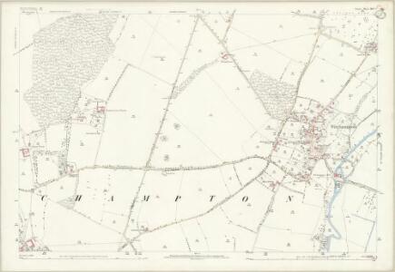 Dorset XXV.7 (includes: Hinton Martell; Moor Crichel; Tarrant Rushton; Witchampton) - 25 Inch Map