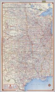 Shell Highway Map of Central United States.