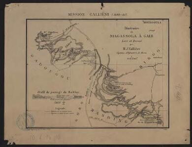 Mission Galliéni 1880-1881. Itinéraire de Niagassola à Gale