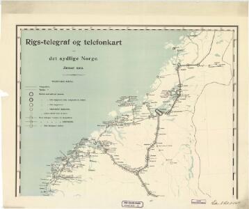 Spesielle kart 42-2: Rigstelegraf- og Telefonkart over det sydlige Norge