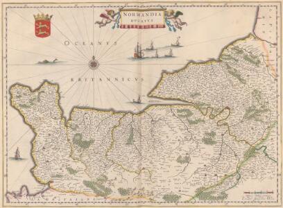 Normandia Ducatus. [Karte], in: Theatrum orbis terrarum, sive, Atlas novus, Bd. 2, S. 74.