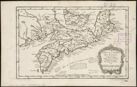 Carte de l'Acadie, Isle Royale, et Païs Voisins
