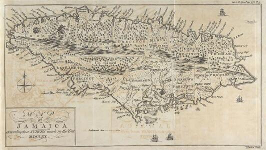 Map Of Jamaica According To A Survey Made In The Year 1670