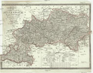 Karte des Erzherzogthums Oesterreich ob und unter den Enns mit Salzburg