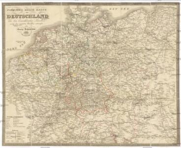 Post und Reise Karte von Deutschland und den benachbarten Ländern