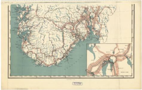Spesielle kart 94-2: Riks-telegraf og telefonkart over det sydlige Norge 1916