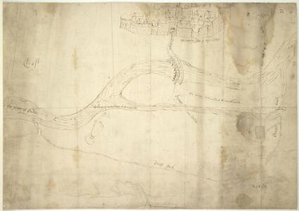 A Chart Showing the Course of the River Eden near Carlisle and of a Breach Neccessary to be Repaired, a platt of certen grounde about Carleile, for demonstration of a breech of the river of Eaden, Jan. 1572