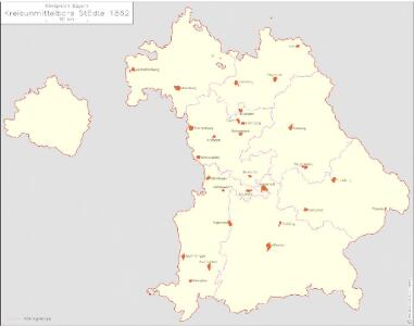 Königreich Bayern Kreisunmittelbare Städte 1862