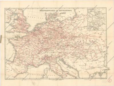 Eisenbahnkarte von Mitteleuropa
