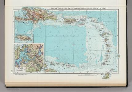 181.  Haiti, Dominican Republic, Jamaica, Puerto Rico Island, Lesser Antilles, Trinidad and Tobago, Panama Canal (West Indies).  The World Atlas.