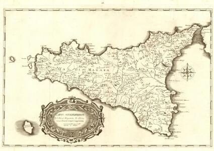 Carte Geographique de l'Isle de Royaume de Sicile nouvellement corrigèe et augmentèe