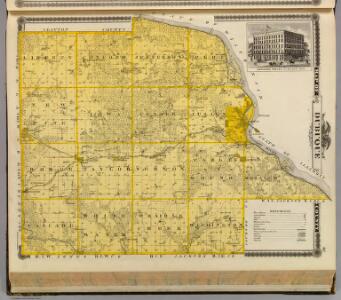 Map of Dubuque County and view of Lorimier House, Dubuque, Iowa.