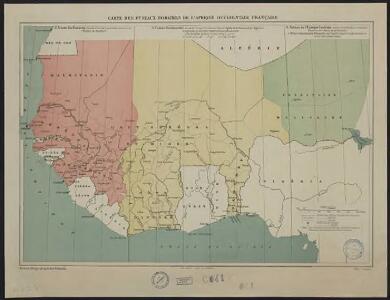 Carte des fuseaux horaires de l'Afrique occidentale française