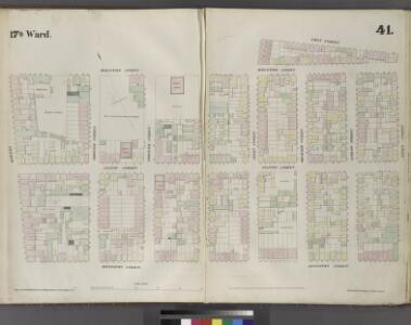 Plate 41: Map bounded by Houston Street, Allen Street, First Street, Essex Street, Rivington Street, Bowery.