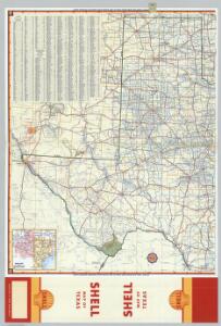 Shell Highway Map of Texas (western portion).