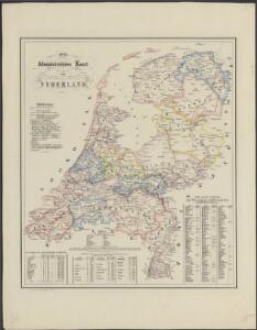 Administratieve kaart van Nederland : 1854.