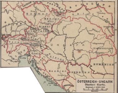 Österreich-Ungarn Staaten-Karte