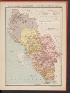 Carte des écoles et églises du vilayet de Jannina (1908)