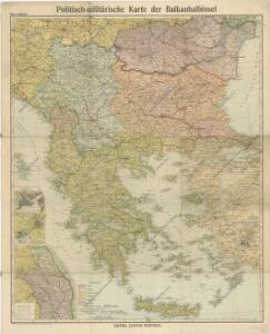 Politisch - militärische Karte der Balkanhalbinsel