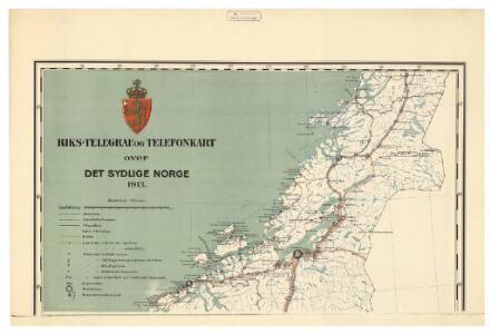 Spesielle kart 90-1: Rikstelegraf og telefonkart over det sydlige Norge