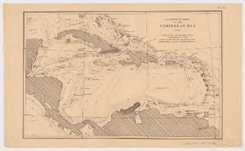 Contour map of the Caribbean Sea 1885