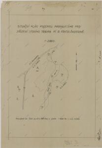 Situační plán pozemku pronajatého pro zřízení lesního tábora pí. B. Friedländerové 1
