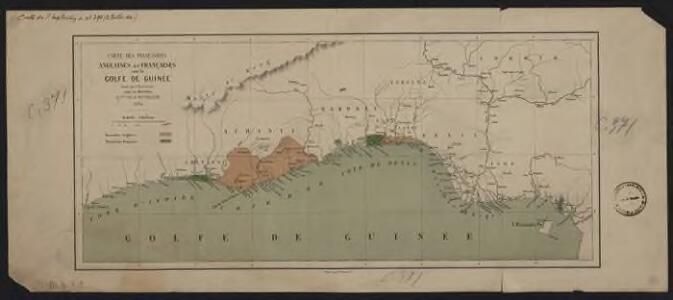 Carte des possessions anglaises et françaises sur le Golfe de Guinée