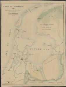 Carte du Zuiderzee et des grands canaux de navigation, qui communiquent avec Amsterdam, l'an 1827.