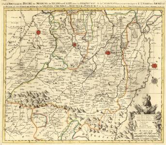 Carte Nouvelle du Duché de Modene, de Regio et de Carpi, avec la Seigneurie, de la Cafargnana &c.