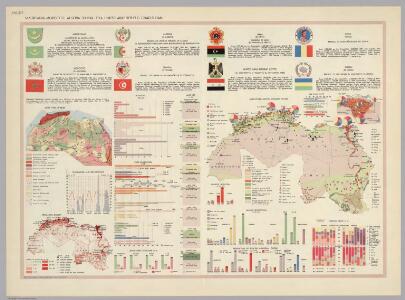 Mauritania, Morocco, Algeria, Tunisia, Libya, United Arab Republic, Chad, Sudan.  Pergamon World Atlas.