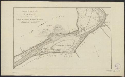Figurative kaart van de doorbraak te Kedichem benevens de situatie der rivier de Linge.