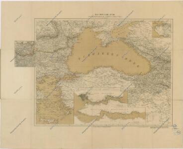 General Karte des Schwarzen Meeres mit den Karten des Bosporus und der Dardanellenstrasse