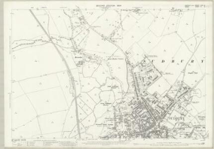 Suffolk LXXII.15 (includes: Ballingdon; Borley; Great Cornard; Long Melford; Sudbury) - 25 Inch Map