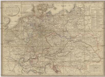 Neueste Post-Karte von Deutschland und demgrösten Theil der umliegenden Staaten oder Mitter-Europa