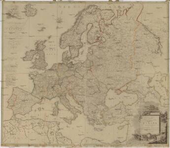 Neueste Post und General Karte von Europa mit der neuesten Länder Abtheilung des letzten Friedens Tractate