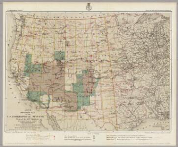 1878. Progress Map Of The U.S. Geographical Surveys West Of The 100th Meridian.