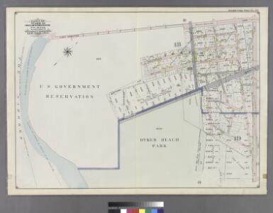 Double Page Plate No. 23: [Bounded by (U.S. Government Reservation) Fort Hamilton Avenue, 86th Street, Bay 2nd Street, Benson Avenue, Delaplaine Street, Atlantic Avenue, (Dyker Beach Park) Seventh Avenue, 170th Street, Battery Avenue, Cropsey Avenue, Dah