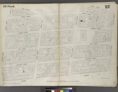 Plate 27: Map bounded by Houston Street, Bowery, Broome Street, Elm Street, Prince Street, Crosby Street.