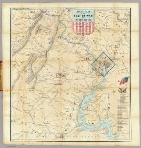 Army Map Of The Seat Of War In Virginia.