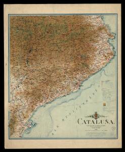 Cataluña y pais lindante de Aragón y Francia / mapa trazado, grabado y publicado por Eduardo Brossa