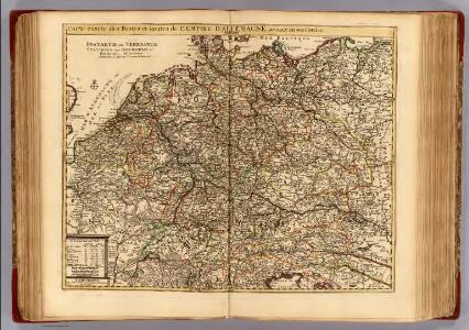 Carte exacte des postes et routes de l'Empire d'Allemagne divisee en ses cercles.