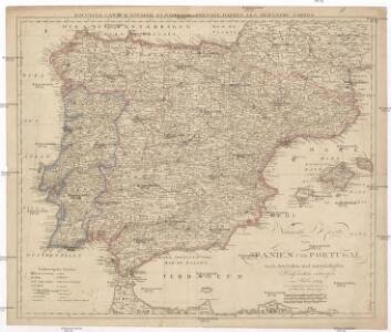 Neueste Karte von Spanien und Portugal