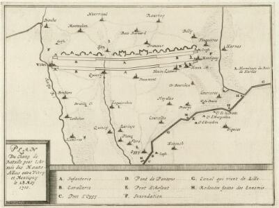 Plan Du Champ de Battaille pour l'Armée des Hauts-Allies entre Vitry et Montigny le 28. May 1710