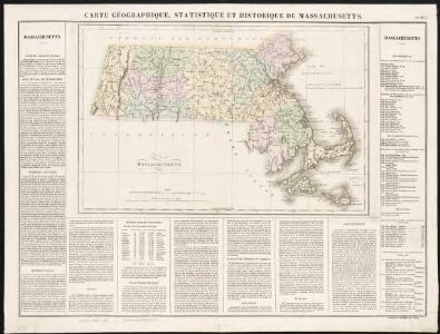 Carte géographique, statistique et historique de Massachusetts