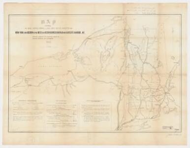 Map exhibiting the rail road, canal, lake and river routes from New York and Boston to the west, via Ogdensburgh, Buffalo and Sacket's Harbor, N.Y