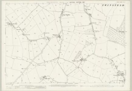 Essex (1st Ed/Rev 1862-96) XII.14 (includes: Pebmarsh; Twinstead; Wickham St Paul) - 25 Inch Map