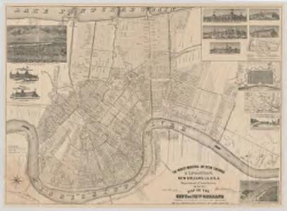 Map of the city of New Orleans showing location of exposition grounds and all approaches thereto by land & water