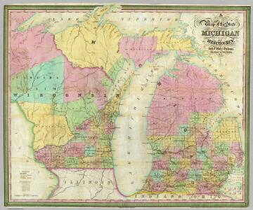 Map of the State of Michigan and Territory of Wisconsin.