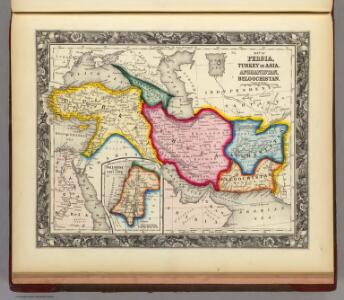 Map of Persia, Turkey In Asia. Afghanistan, Beloochistan.
